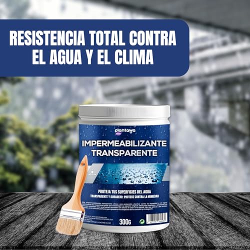 Miniatura 8 de Plantawa Impermeabilizante Transparente 300g Revestimiento Impermeable Definitivo, Genera Película Protectora, Resistente Al Agua Y Humedad, Revestimiento Impermeable Para Interiores Y Exteriores