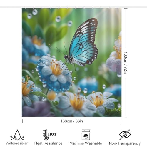 Rideau de douche papillon de qualité supérieure en textile polyester durable - 4