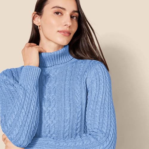 Image of Amazon Essentials Women's Long Sleeve Fisherman Cable Knit Turtleneck Sweater (Available in Plus Size)