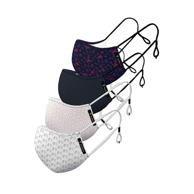 Van Heusen Men's Cotton Face Mask (Pack of 4) (VHMSBRGPF49504_Assorted