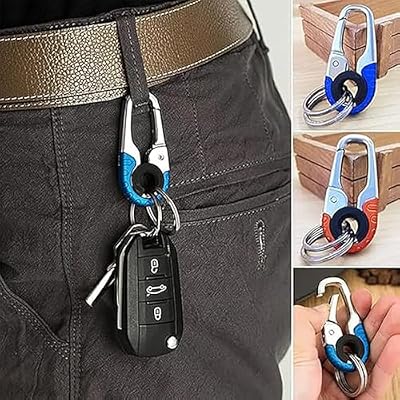 Creative Stainless Steel Keychain, Creative Car Interior Stainless Steel Keychain, Double Ring Car Keychain (1 pcs A)