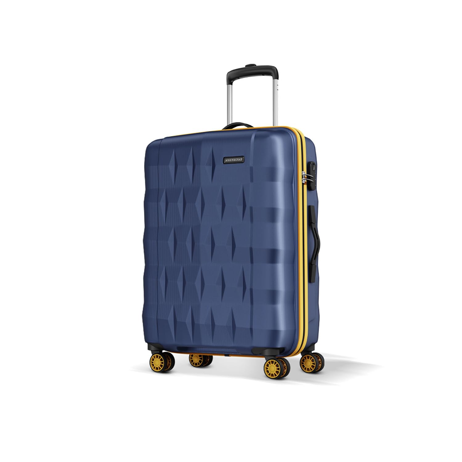Aristocrat Comet 8 Wheel Check-in (Medium Size) Hard Case Trolley Bag | Combination Lock | Tough and Durable Polycarbonate Luggage | 3 Year International Warranty | 66 CM Suitcase for Travel | Blue