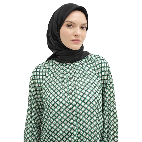 Luxury Hijab Scarf for Women - Lightweight, Durable, Wrinkle-Resistant, Soft & Breathable Polyester Fabric Black3