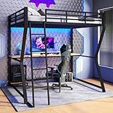 Structure Solide et Durable : Grâce à l'utilisation de cadres en fer robustes et de panneaux MDF de haute qualité, ce lit mezzanine offre une structure solide et durable, garantissant un soutien fiable pour votre vie quotidienne à la maison. pour les chambres d’enfant, d’ado ou les petits espaces.