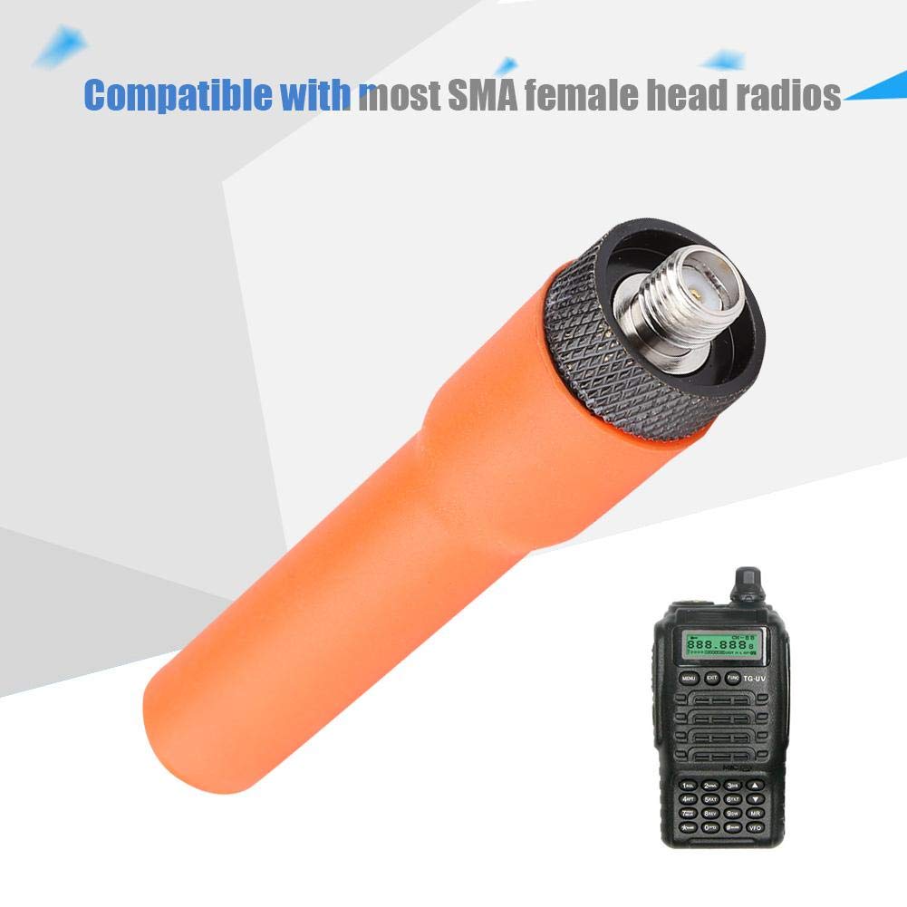 Tosuny Antena Walkie Talkie BNC żeńska antena VHF/UHF dwuzakresowa antena Walkie Talkie SMA-żeński kompatybilny z/Vertex TYT/LINTON/TonFa/WouXun/Baofeng/Zastone ZT-2R (pomarańczowa)