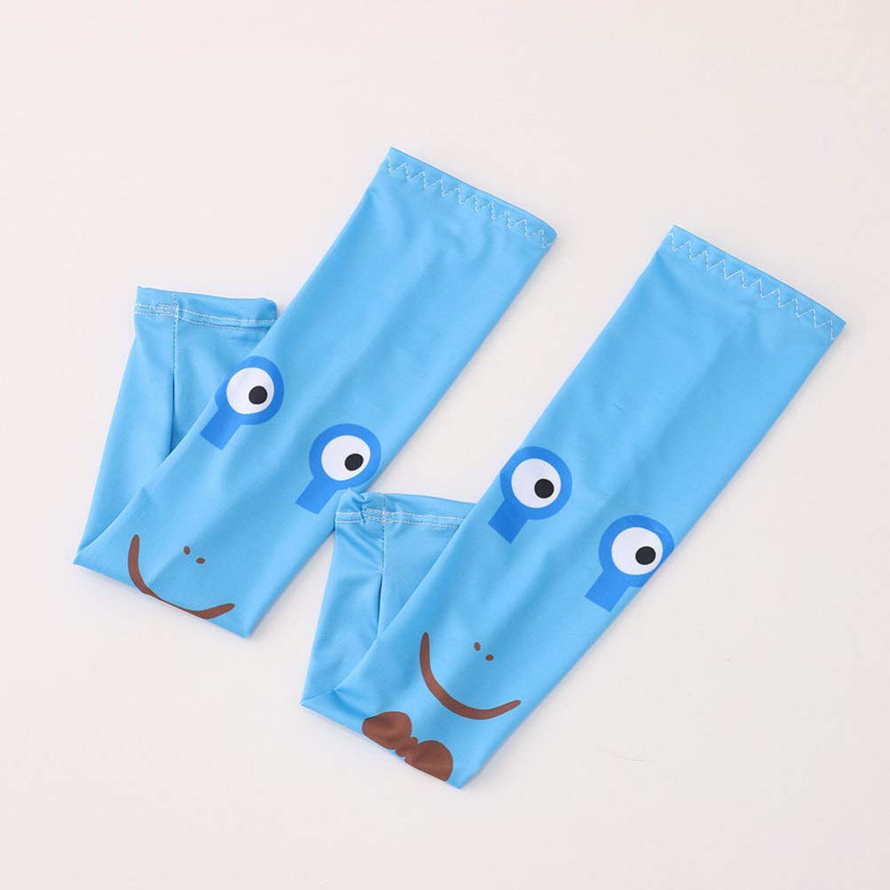 EXCEART 5 Pairs Kinder UV Schutz Arm Ärmeln Cartoon Gedruckt Kühlung Arm Strümpfe Seide Abdeckung für Outdoor Sport Wandern Laufen Radfahren Gemischt Muster