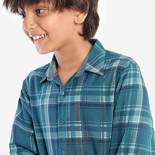 Image of BONKIDS Boys Blue Color Shirt(BON9326 Blue Deep Checks 2-3Y)