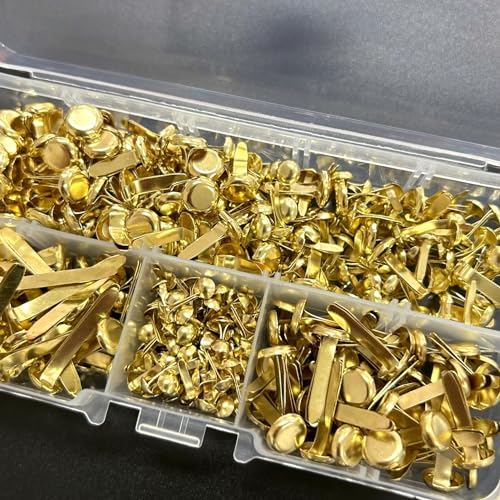 JZK 400 pièces petites attaches parisiennes dorées pour l'artisanat, attaches parisiennes en métal pour la fabrication de cartes pour parchemin artisanal, attaches parisiennes, 5 tailles – vue 4