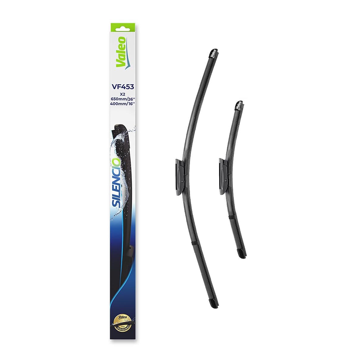 VALEO Silencio Wycieraczki - VF453 - Zestaw Wydajnych, Zapewniajacych Doskonala Widocznosc na Drodze, latwych w Montazu Oryginalnych Plaskich Wycieraczek 650mm/400mm - Przód - Zestaw 2 szt. - 574653