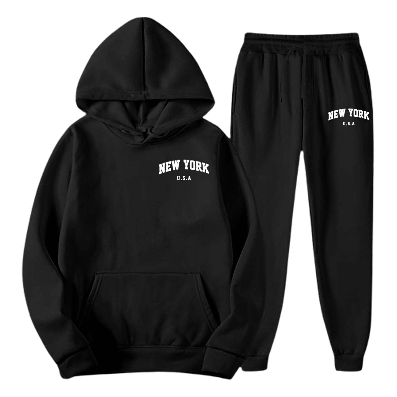 Tuta Uomo Completa Tute Sportive, Larghi Comodo Completi Sportivi Jogging Fitness Traspirante Felpe con Cappuccio E Pantaloni Completi Sportivi da Uomo Completi Palestra Completa Running Tracksuit