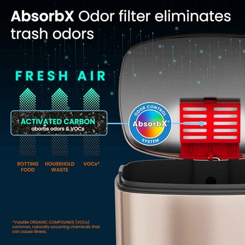 image for iTouchless SoftStep 13.2 Gallon Step Kitchen Trash Can with Lid and Od