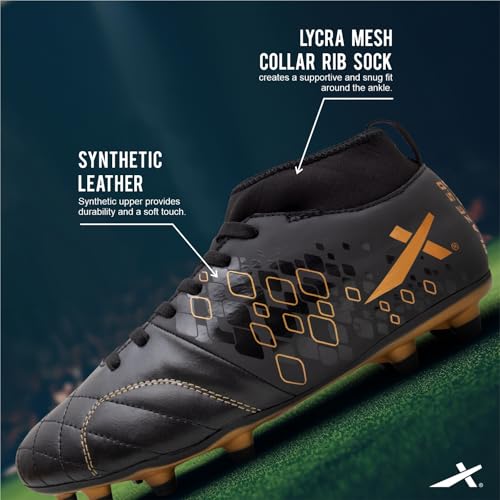 Image of Vector X Men's Blaze Series Football Shoes with TPU /Synthetic Leather Upper|Comfortable Soccer Sports Shoe |Footwear Studs for Adult, Men & Boys | Walking |Lace-Up