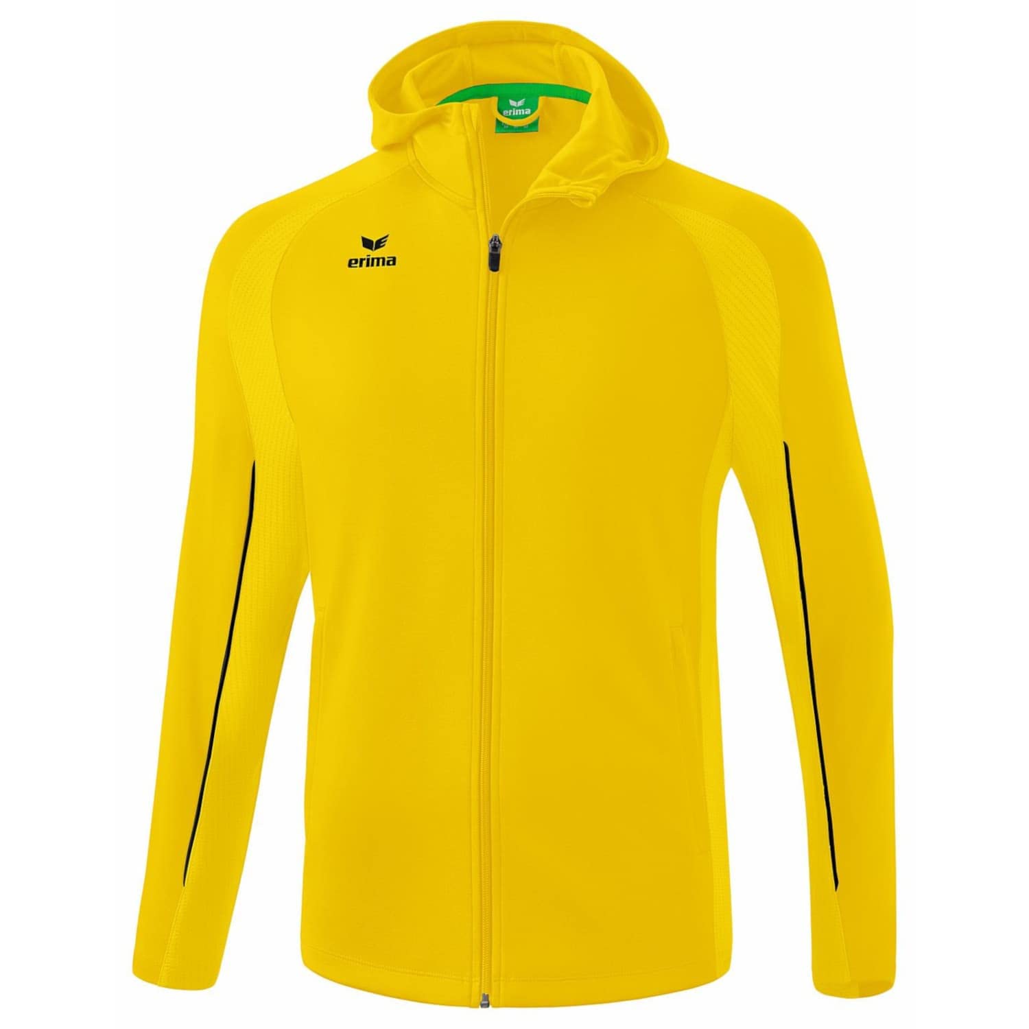 Erima Liga Star Training Jacket with Hood, Yellow/Black, L