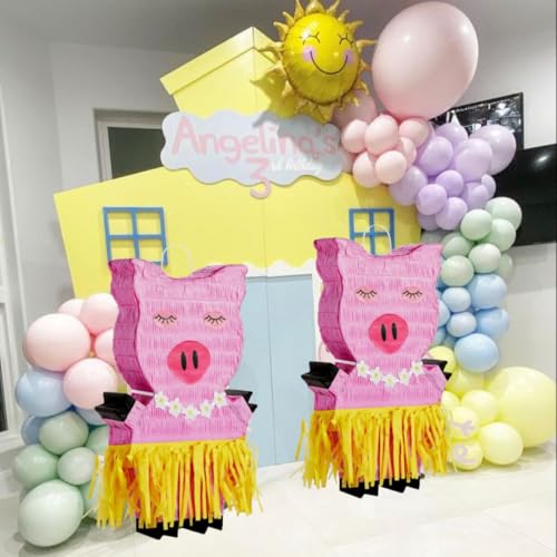 Image of Wanna Party Pig Pinata for Pig Theme Birthday Decorations, Jungle Animal Party, Safari Theme, Farm Animal Theme Birthday Party Favors