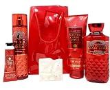 Bath & Body Works Winter Candy Apple Gift Bag Set - Fine Fragrance Mist, Body Cream, Body Wash and Hand Cream With a Himalayan Salts Springs Sample