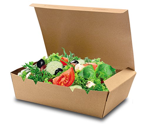 Snack-Box "Pure" mit Klappdeckel gross, braun, unbedruckt, 400 Stück