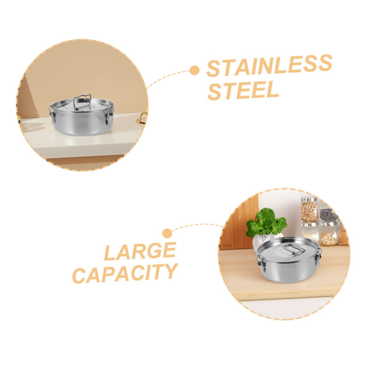 Yardwe Molde para Flan de Acero Inoxidable con Diseño Bloqueable y Uso Versátil, Molde para Hornear con Tapa Adecuado para Hacer Flanes y Pasteles al Vapor