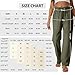 SEMARO Womens Casual Linen High Waist Pants Drawstring Loose Fit Summer Pants Trousers with Side Pockets Army Green