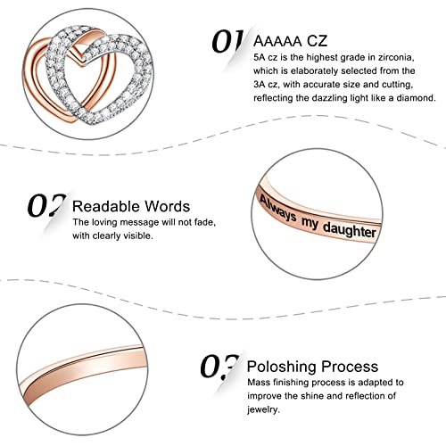 Christmas ‘Badass Daughter’ Gift, ‘Always My Daughter Forever My Friend’ Bangle Bracelet, ‘Mother/Father Daughter Forever Love’ Women Jewelry, Birthday Xmas Wedding Present from Dad Mom4