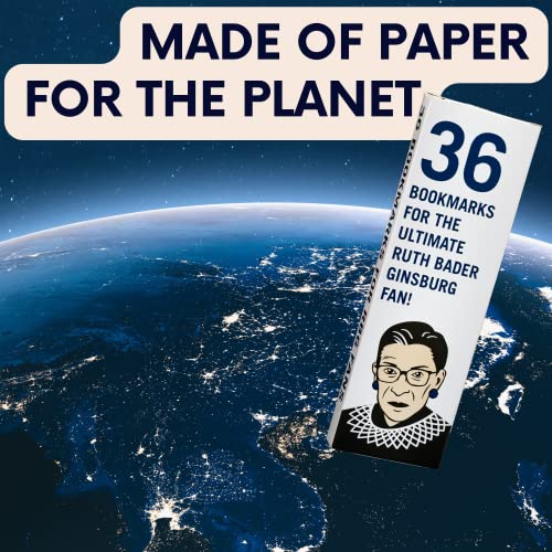 36-Pack Of Ruth Bader Ginsburg Paper Bookmarks. Perfect For Women, Girls And Lawyers. These Cool, Cute, & Fun Book Marks Have Inspirational, Motivational Quotes By Feminist Judge "Notorious Rbg". #TOP4