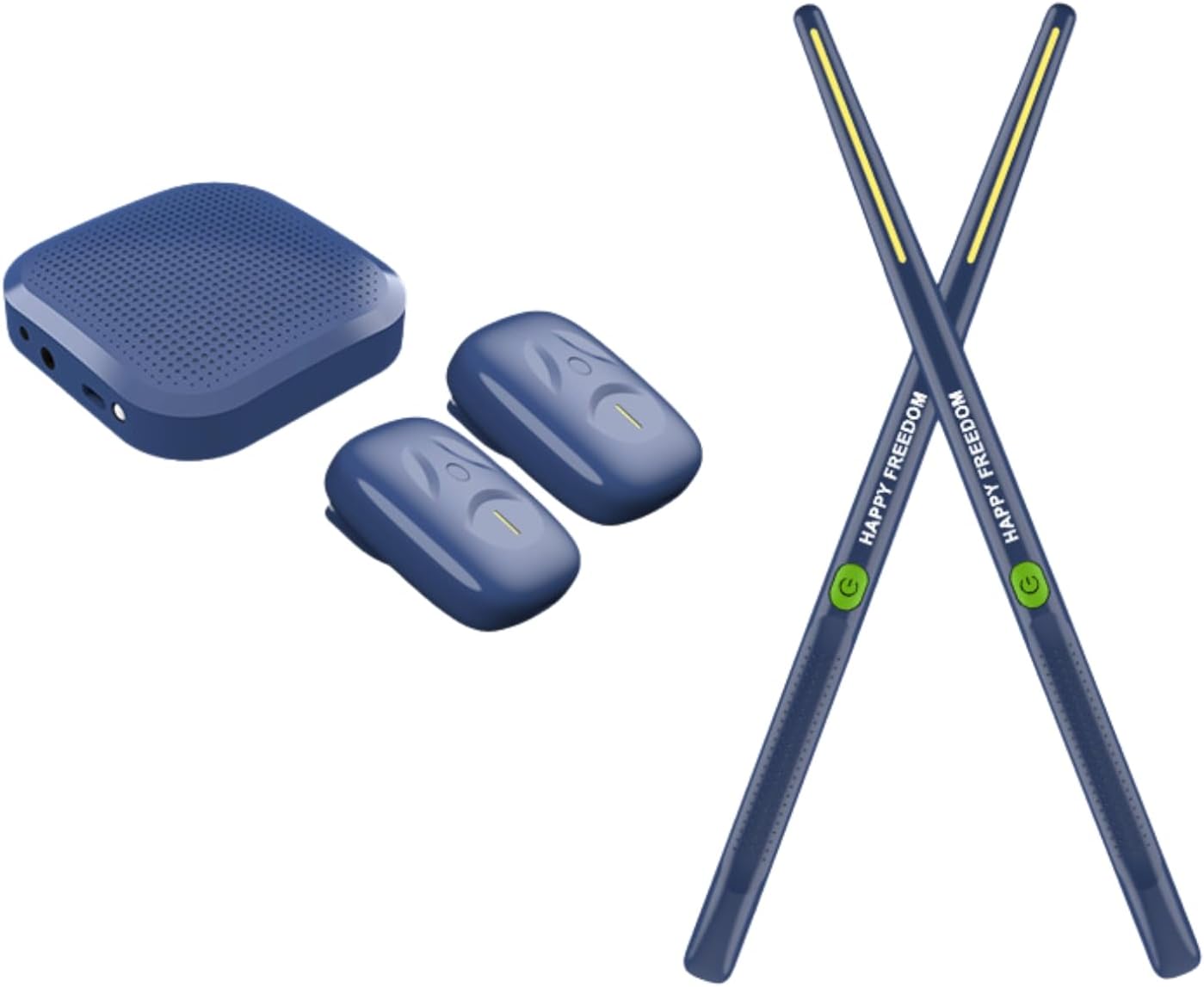 Bewinner Smart 3D Motion Sensing Air Drum Set, Virtual Electronic Drum Kit with VR Technology, Portable Compact for All Skill Levels, Includes 2 Drumsticks, Blue