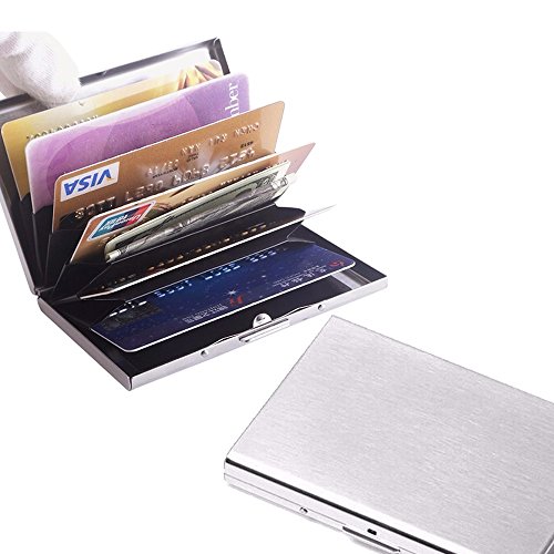 Niftyplaza Credit Card Id Holder Slim Money Travel Wallet Men Stainless Steel Rfid Blocking (Silver) #TOP1