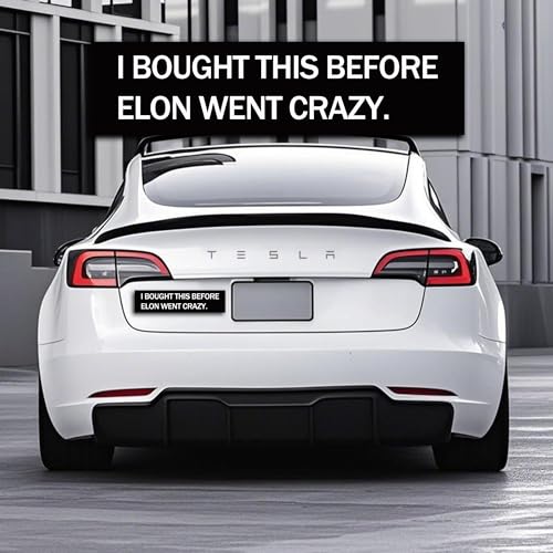Image of I Bought This Before Elon Went Crazy Tesla Bumper Magnet for Model XY3 Cybertruck, Anti Elon Tesla Club，11 inch x 2.75 inch Weatherproof Magnetic Non-Adhesive Car Decals, Anti Elon Musk