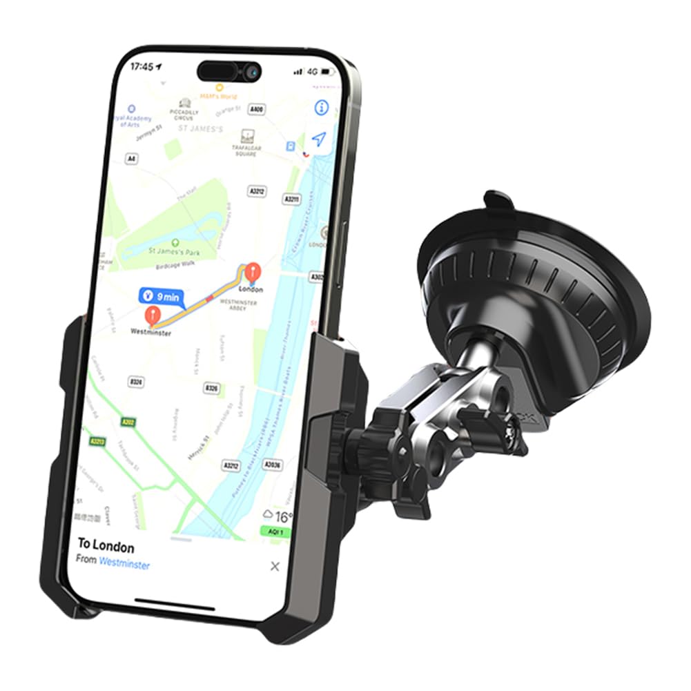 Soporte para teléfono de coche, rotación de 360°, soporte ajustable para parabrisas y rejilla de ventilación, soporte para teléfono móvil