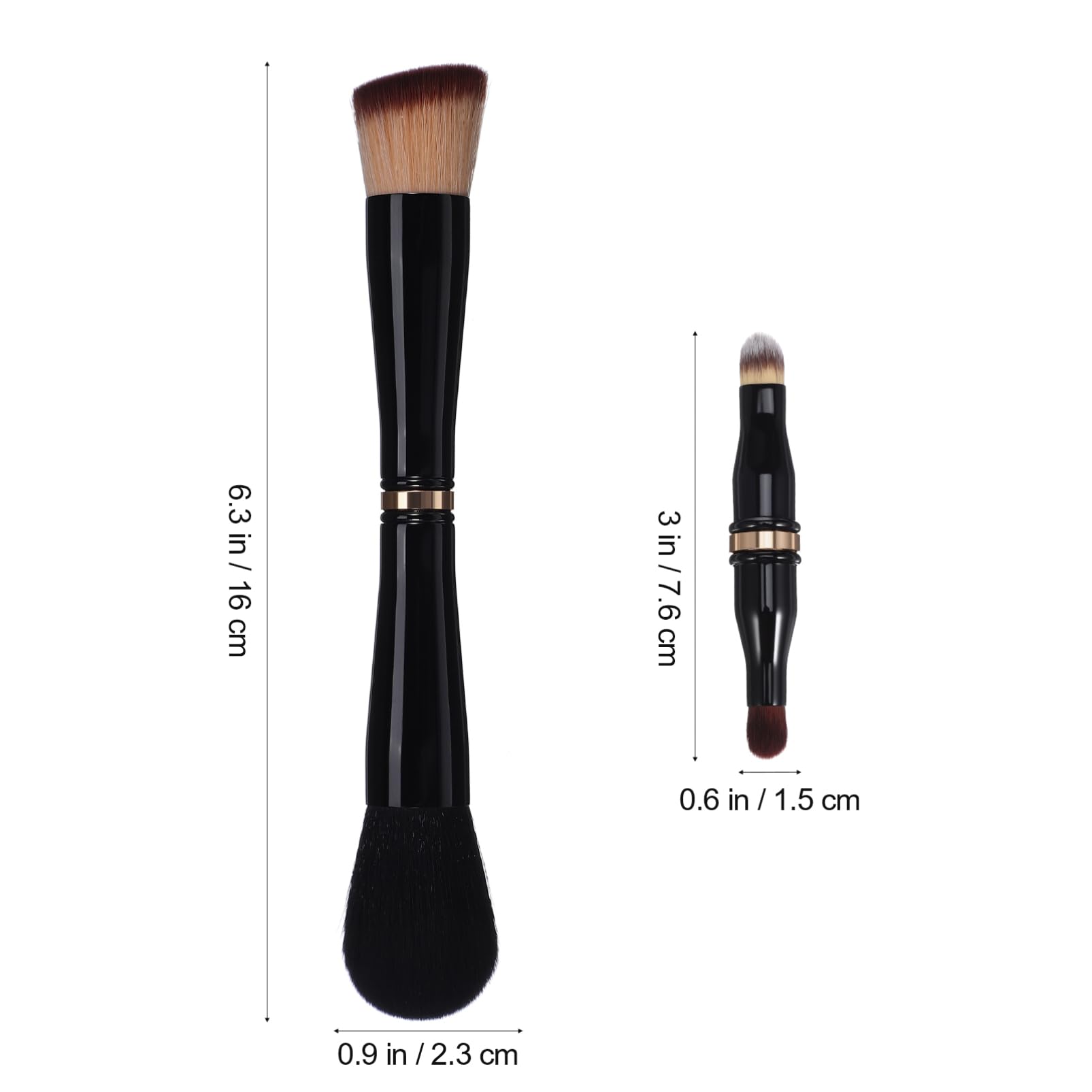 ARTSEWPLY Travel Makeup Brush Double Sided Face and Concealer Brush Compact and Soft for Easy Application for Go Makeup Touch Ups