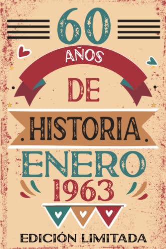 60 Años De Historia Enero 1963: Libro de visitas, cuaderno, 110 páginas de felicitaciones, idea de regalo, regalo Para la esposa, novia, mujer, La madre