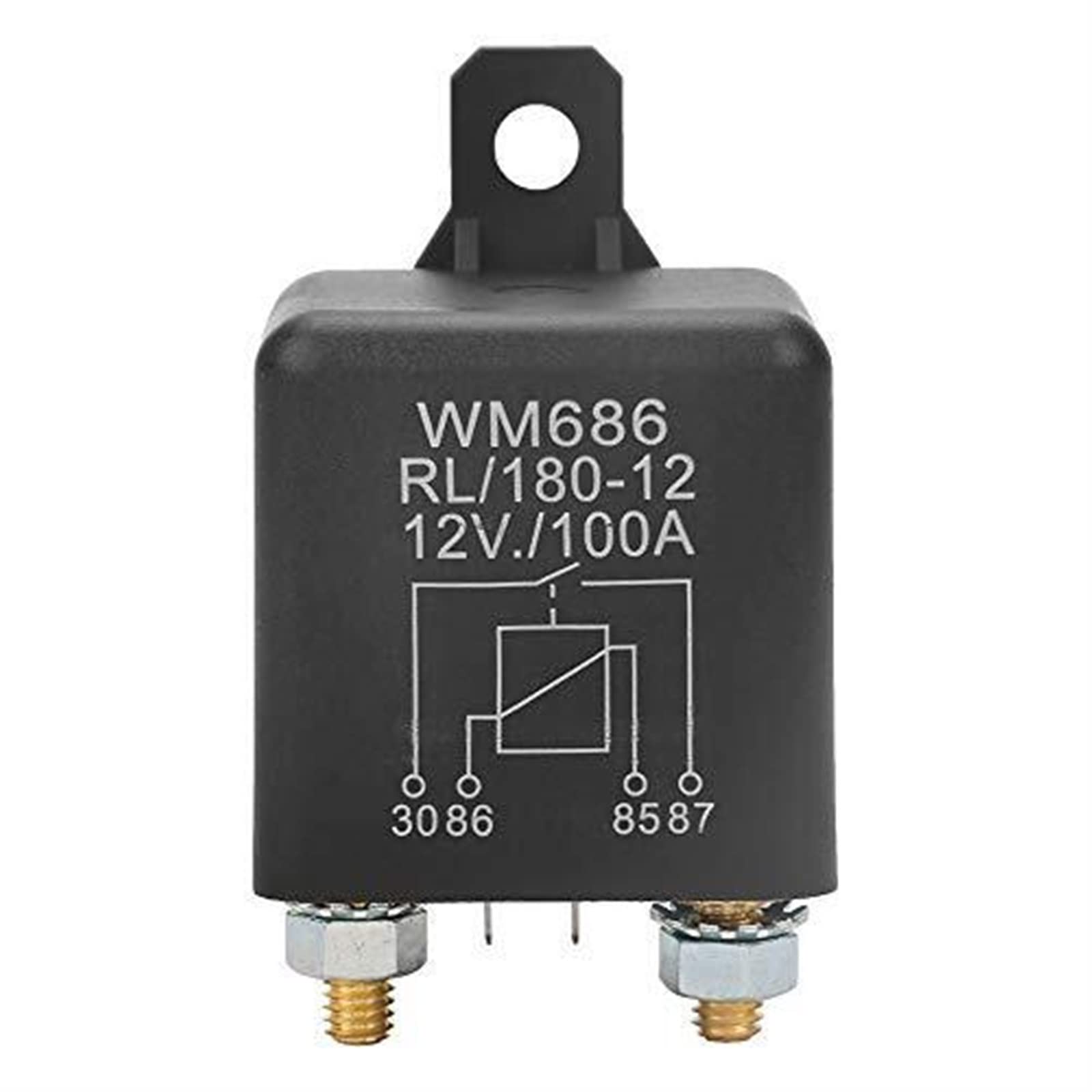 DC 12V 100A 2-Pin WM686 Relé de Arranque de automóvil Abierto Normal for controlar la batería Encendido/del relé de Arranque de automóvil,