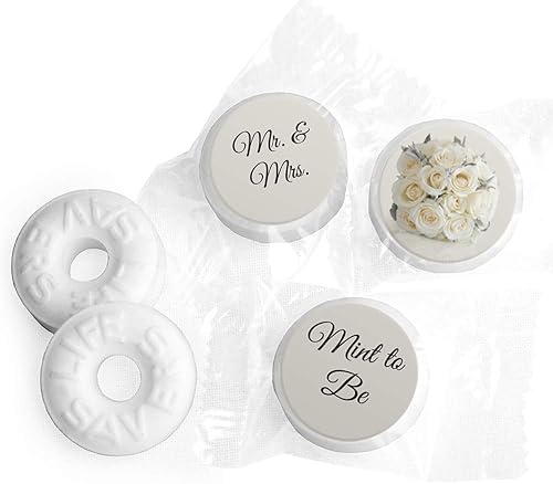 Calcomanías de menta para salvadores de vidas, recuerdos de fiesta de boda para invitados, tema floral, calcomanías de 324 unidades