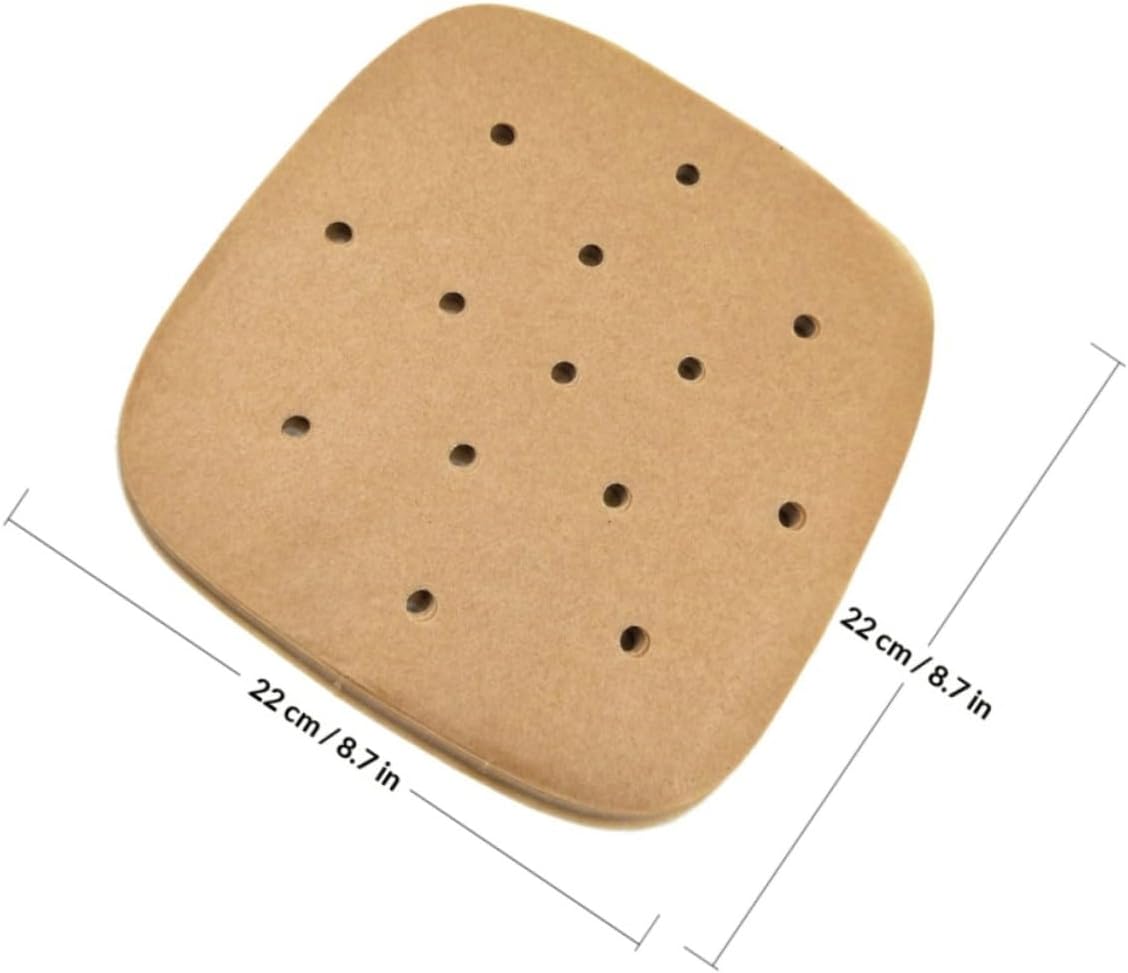 Non-stick Baking Paper Sheets 8.5 Inch Unbleached Air Fryer Parchment Paper 200pcs Heat Resistant Oil Absorbent Liners for Barbecue and Steaming
