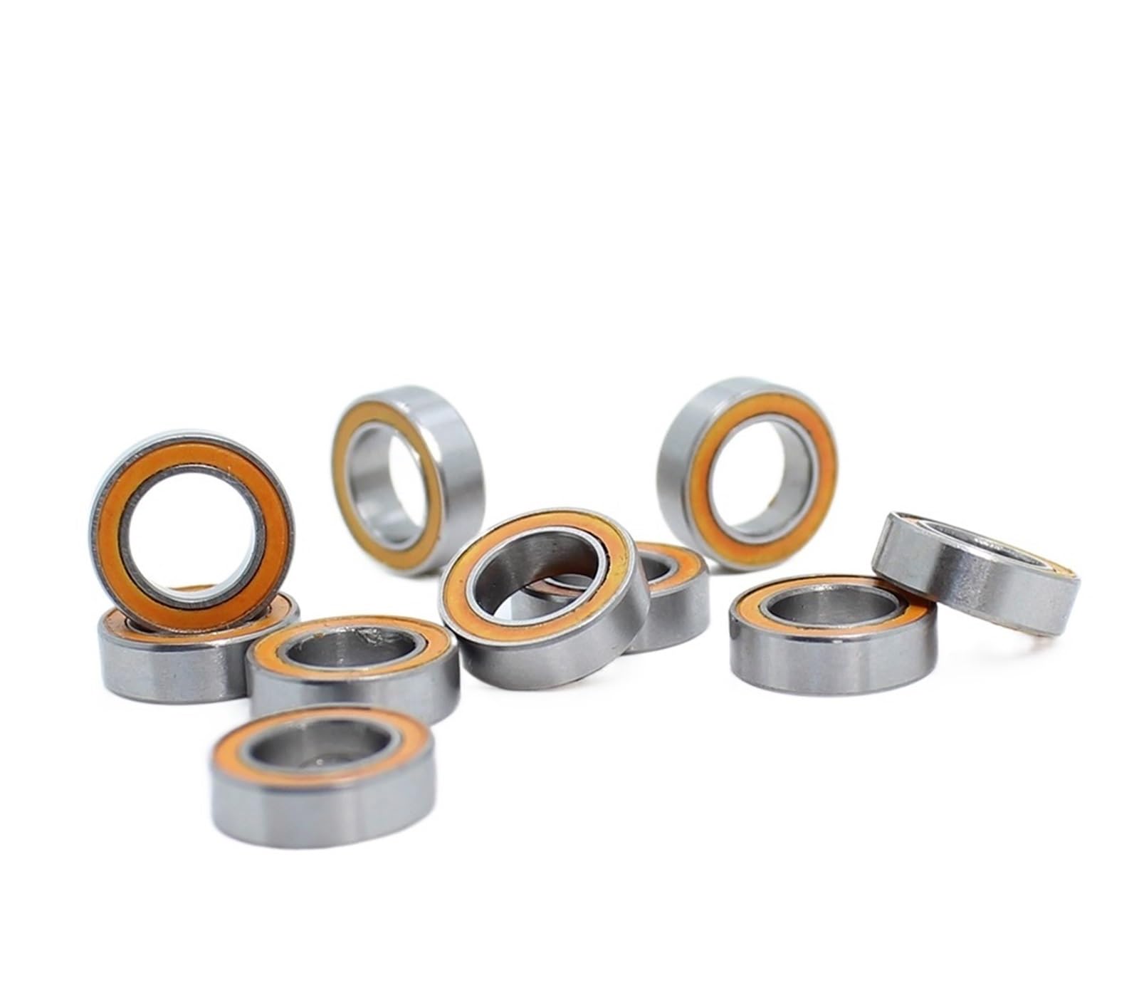 VSPPJYFG Bimetal Seal Shield Micro deep Groove Bearing 10PCS MR106RS 6X10X3mm ABEC-3 Miniature Ball Bearings Orange Sealed Bearing