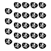 Pirate Eye Patches Black,24 PCS One Eye Skull Captain Eye Patche Felt Eyepatch Adjustable Halloween Eye Mask Eyepatches for Adults Kids Cosplay Party Halloween Masquerade Dress Up