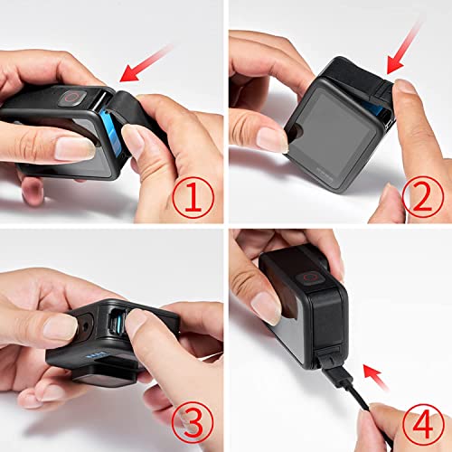 Fitstill Silicone Sleeve Case For Go Pro Hero 11 /Hero 10 /Hero 9 Black, Battery Side Cover & Screen Protectors & Lens Caps & Lanyard For Go Pro Hero 11 /10 / 9 Accessories Kit #TOP7