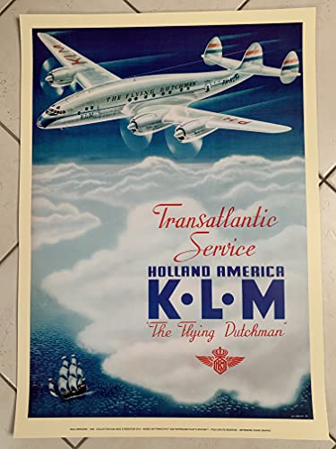  KLM K.L.M - Paul Erkelens 1946 Holland America / Flying Dutchman, 50 x 70 cm