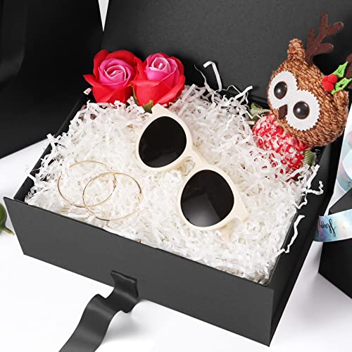 Jinming 5 Gift Boxes With Ribbon 9X6.5X3.8 Inches, Gift Boxes With Lids, Black Gift Boxes For Presents, Groomsman Proposal Boxes, Gift Boxes (Matte Black) #TOP1