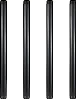 Vista 11 de GeilSpace Tubo de metal negro precortado de 1 x 24 pulgadas, acero industrial que se adapta a tubos y accesorios roscados negros estándar de una