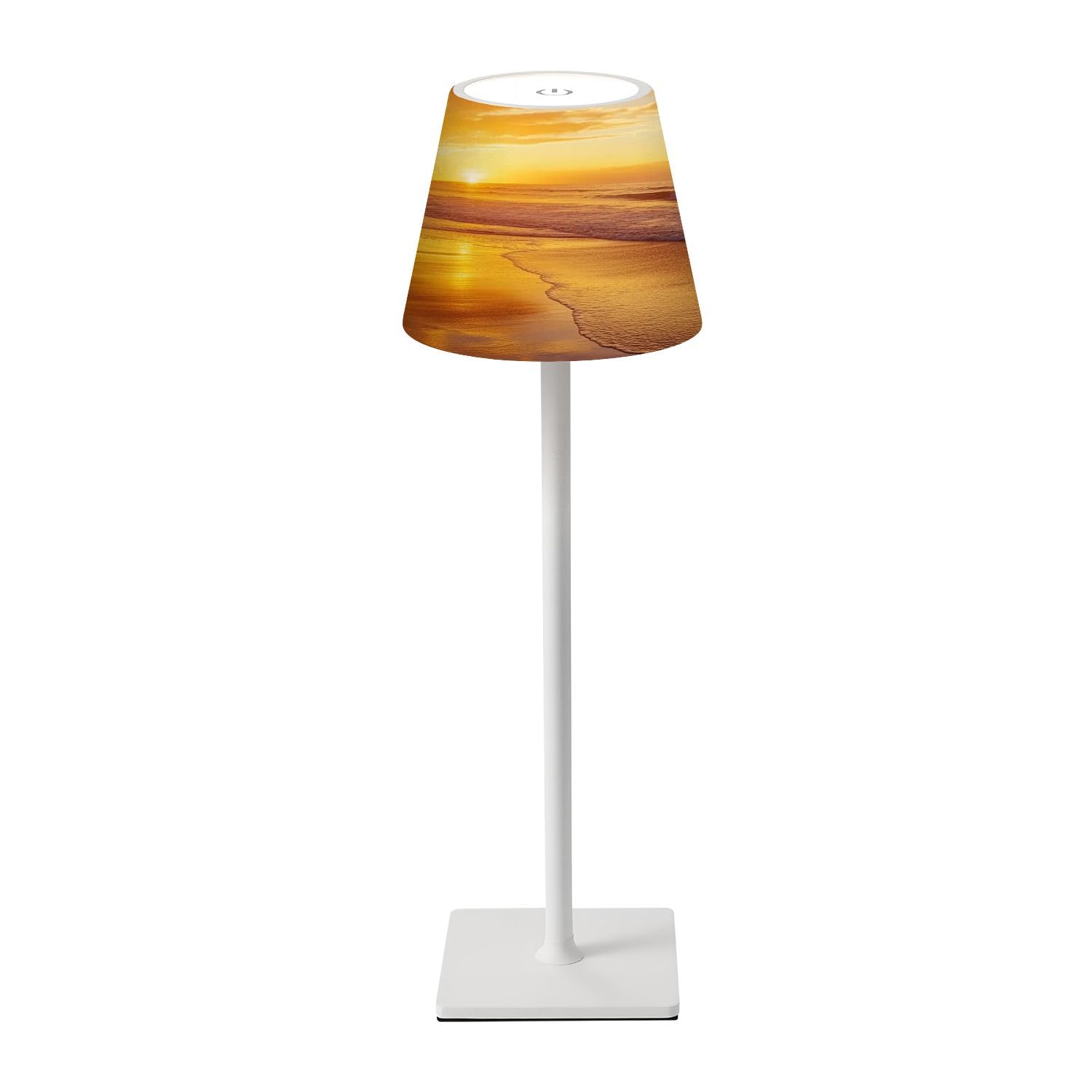 VBIJAJOSH Cordless Table Lamp Atlantic Ocean Sunset surging Waves da Telha Beach Portugal Rechargeable Outdoor Table Lamp Waterproof Dimming LED Desk