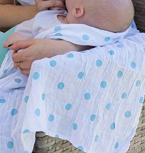 Image of swaddle blanket for kids 100% Pure Cotton Muslin Baby Swaddle Blanket, Swaddle for Newborn Baby Super Soft Cotton Receiving Wrapper Cloth, 1 Swaddle with size 120x100 CM- Star Navy Print