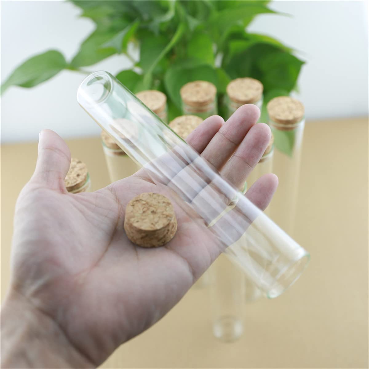probówki ze szkła borokrzemowego, Szklane probówki Słoiki Fiolki z korkami 6 szt. 30x180mm 100ml