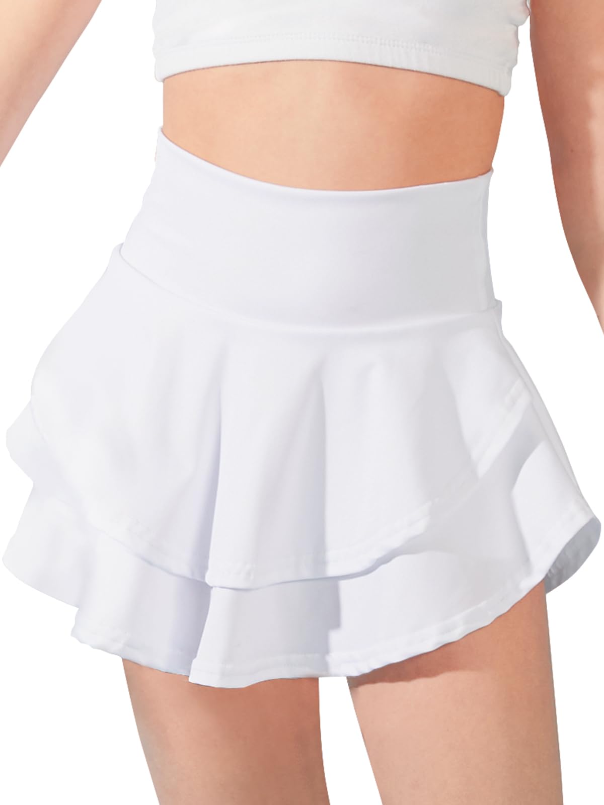 SouditturGirls Tennis Skirt with Shorts Kids Golf Clothes High Waisted Toddler Athletic Skort with Pockets