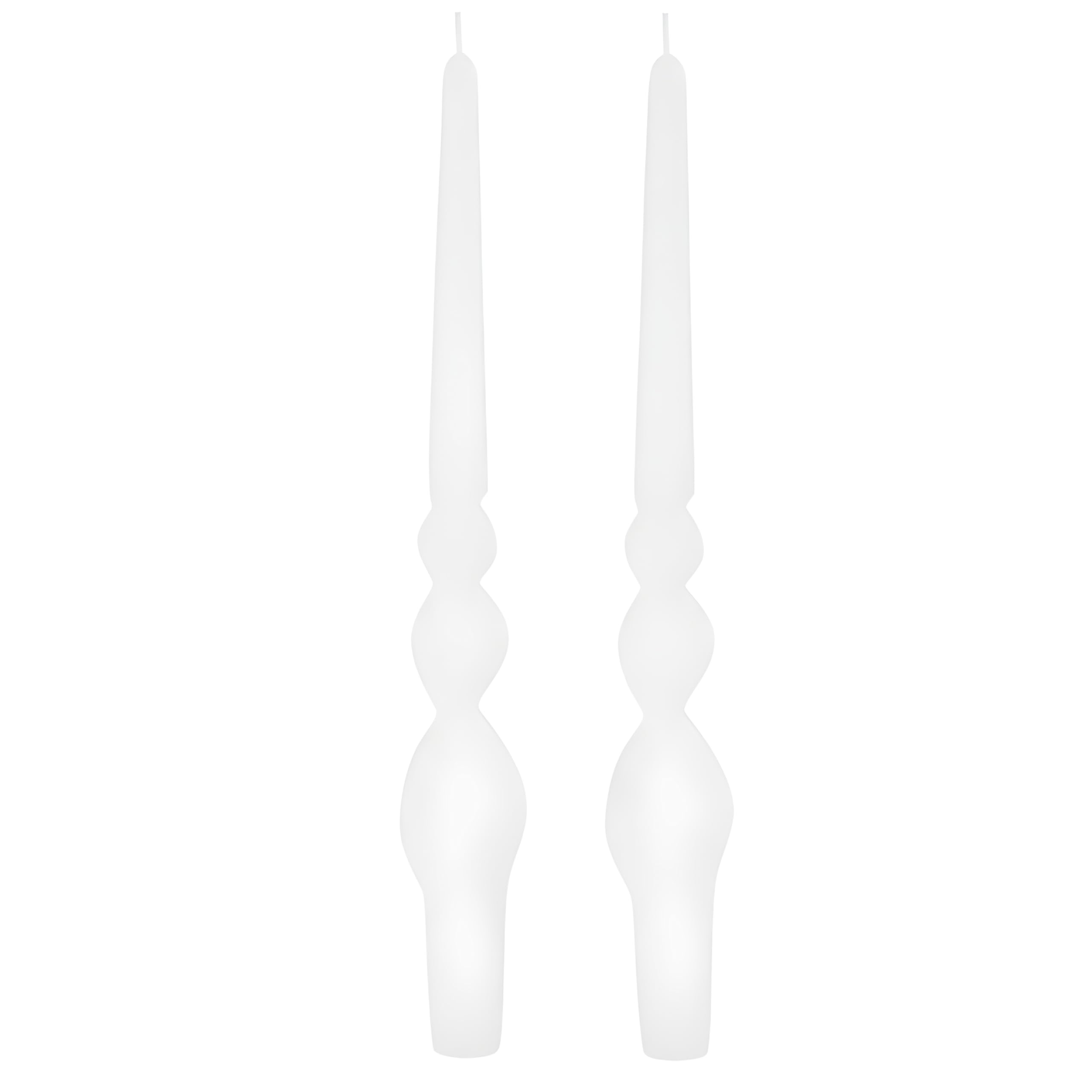 Zestaw 4 świec rzemieślniczych Voluta - wysokość 30 cm - biała
