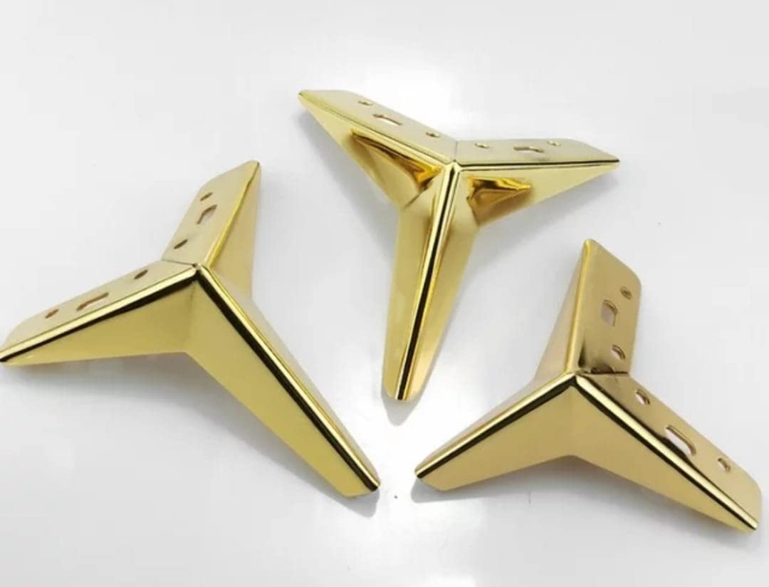 Aakash Decor 5 Inches / 13 Cms PVD Glossey Golden Finish Heavy Model Star Shape Sofa Leg Set of 4 (Buy Orginal Product from Aakash Decor Only. Select Seller Aakash Decor for Orginal Product)