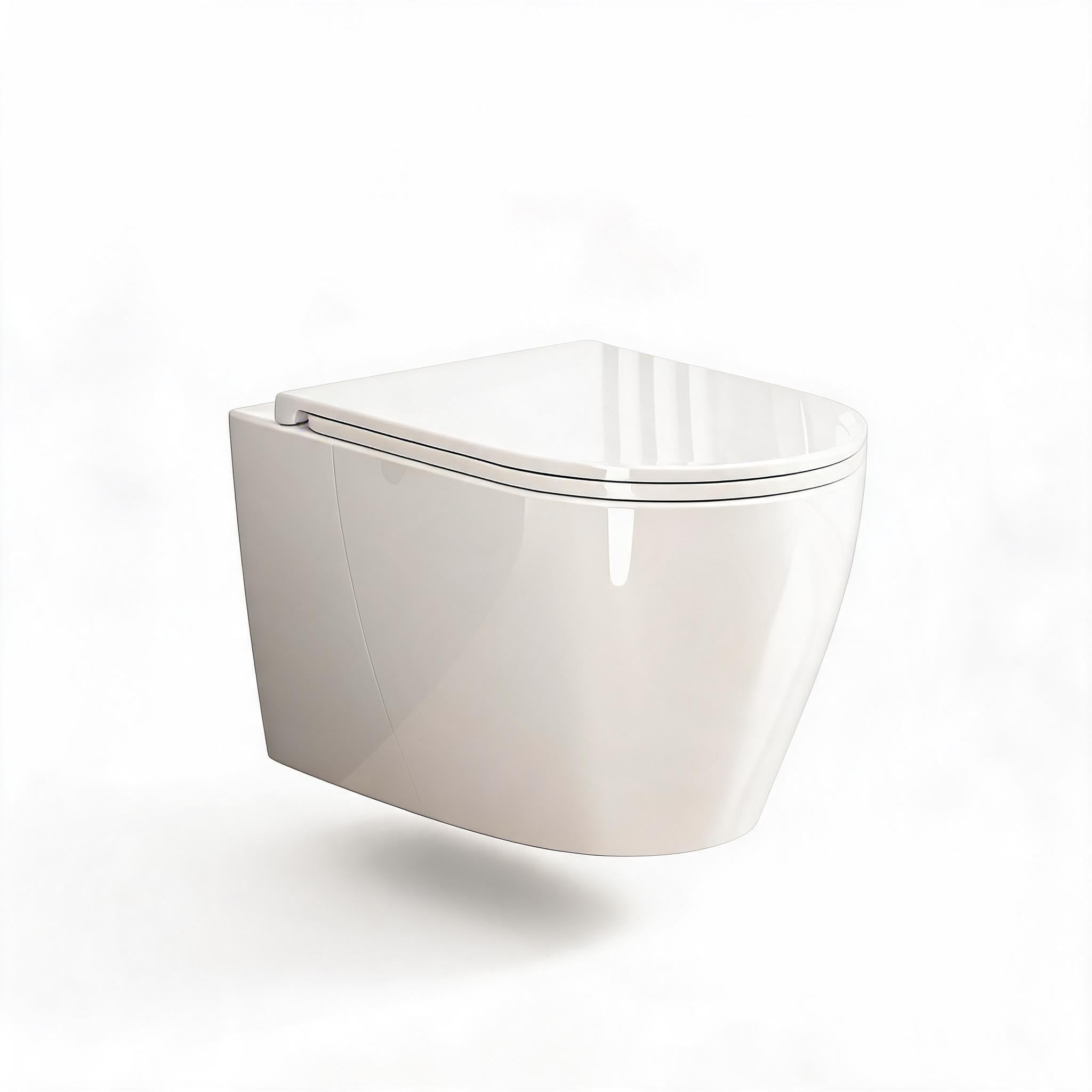 Garvee Inodoro suspendido cerámico con tapa UF, blanco 8022 D grande