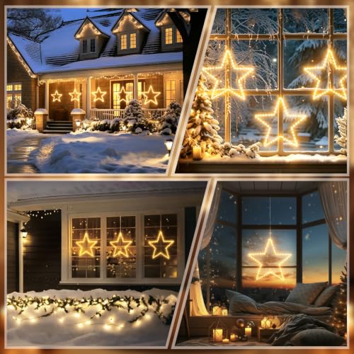 ELKTRY 50cm Groß Weihnachtsstern Beleuchtet, Stern Fenster mit 70 LEDs – Ansicht 7