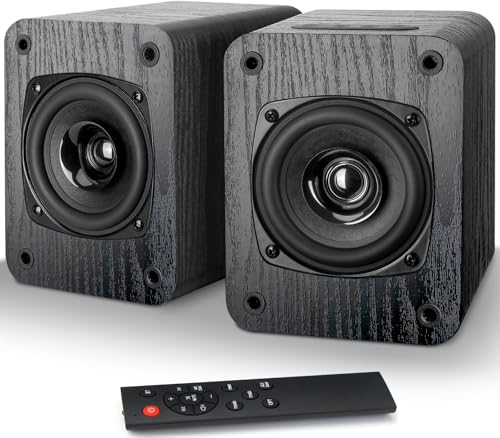 RIOWOIS Powered Bookshelf Speakers with Bluetooth 5.3 and Built-in Amplifier for Vinyl Record...