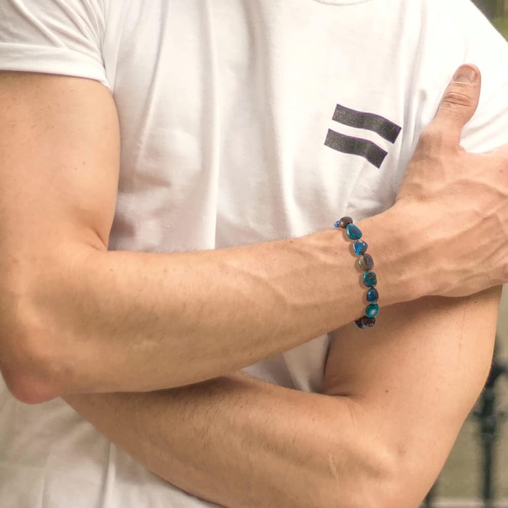 Fashewelry 41Pcs Irregular Natural Chrysocolla Beads Nugget Tumbled Chakra Gemstone Beads Crystal Healing Drilled Loose Beads 8-10x8-9mm for Earring Bracelet Necklace Jewelry Making - Image 7