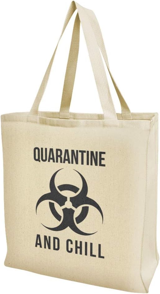 GRAPHICS & MORE Biohazard Quarantine and Chill Grocery Travel Reusable Tote Bag